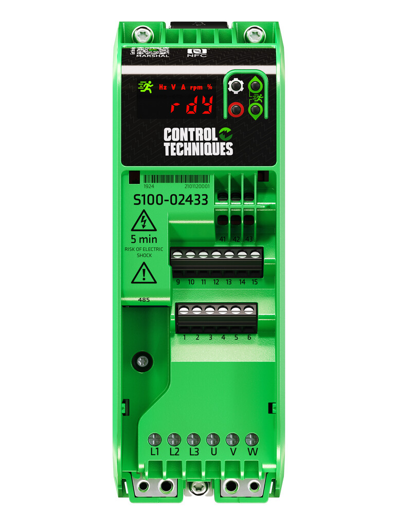 S100-02433-0A0000 Control Techniques  Frequentieregelaar S100 0,75kW 3f 380/480VAC 2,2A frame 2