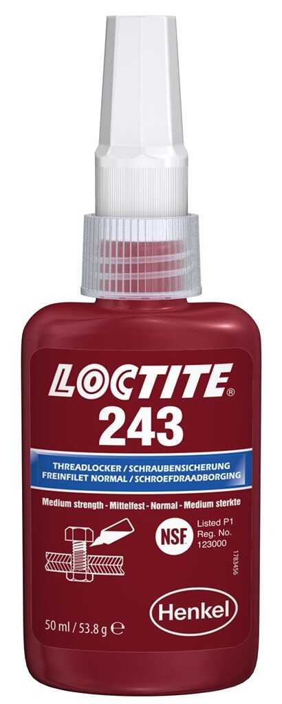 243 Loctite Schroefdraadborging , medium sterkte , algemeen gebruik, 50ml.