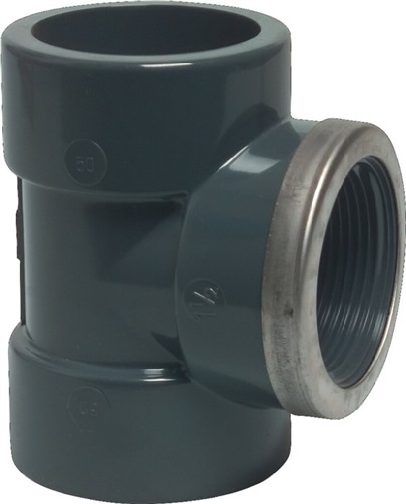 BEVO T-stuk  16 bar maat 20 mm x 1/2inch x 20 mm 90 graden